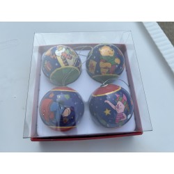 Set of 4 Round Pooh Ornaments